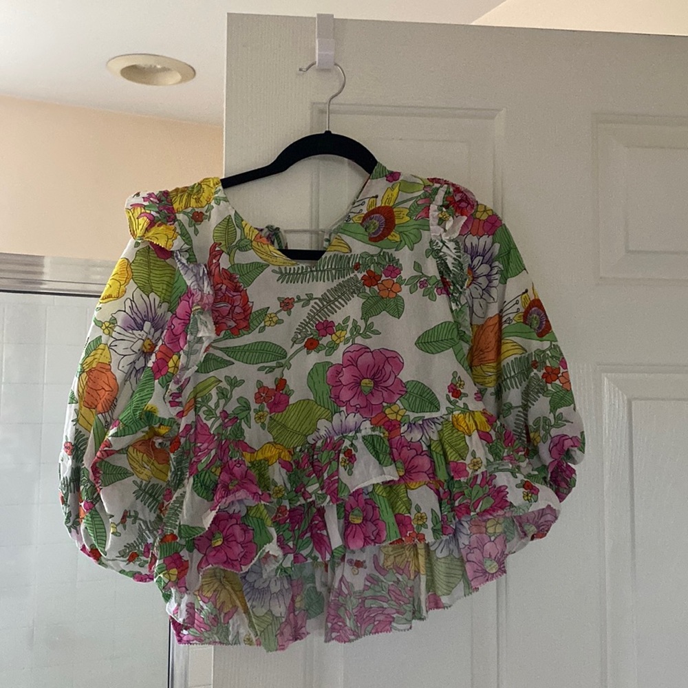 Cute floral ruffle top